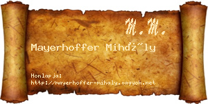 Mayerhoffer Mihály névjegykártya